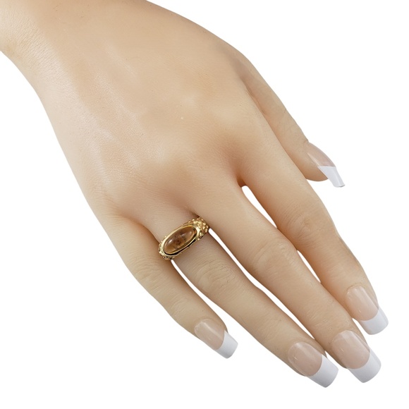 Manhattan 18 Karat Yellow Gold and Cabochon Citrine Ring Size 6.5 #20790 - Picture 8 of 9